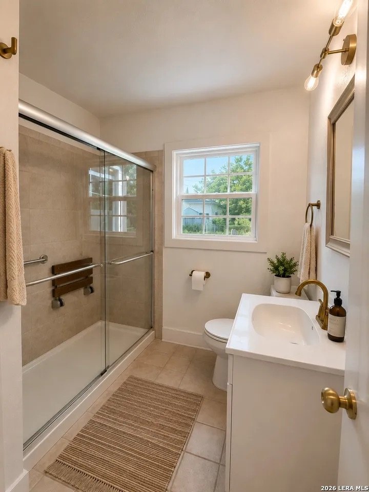 Bathroom — second angle of the shower and vanity