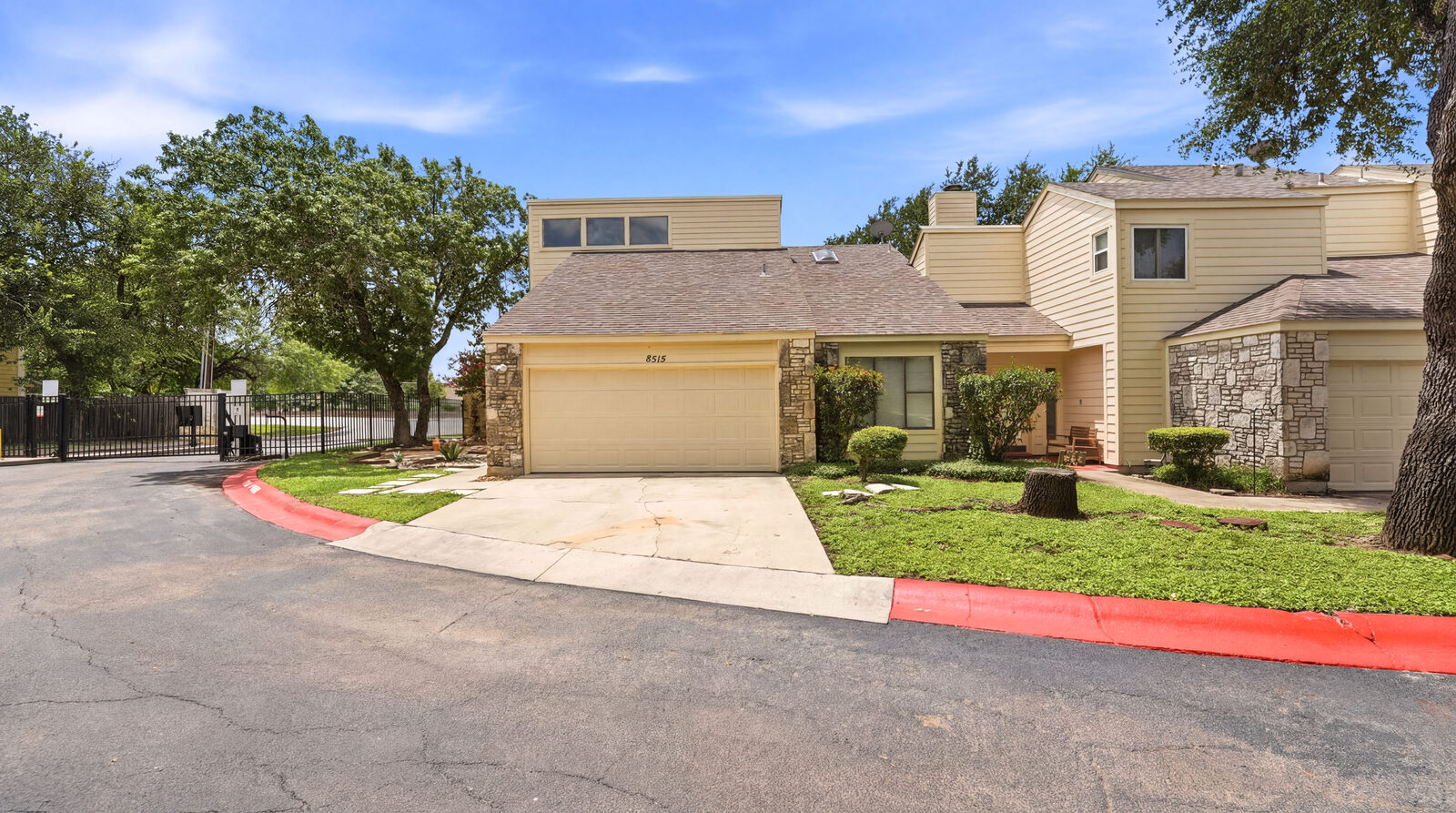 Front exterior of 3-bedroom townhome at 8515 Echo Creek Lane, San Antonio TX