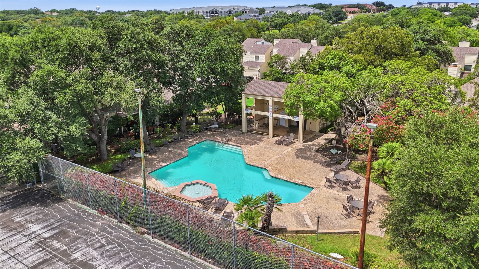 Aerial view of the community sport courts